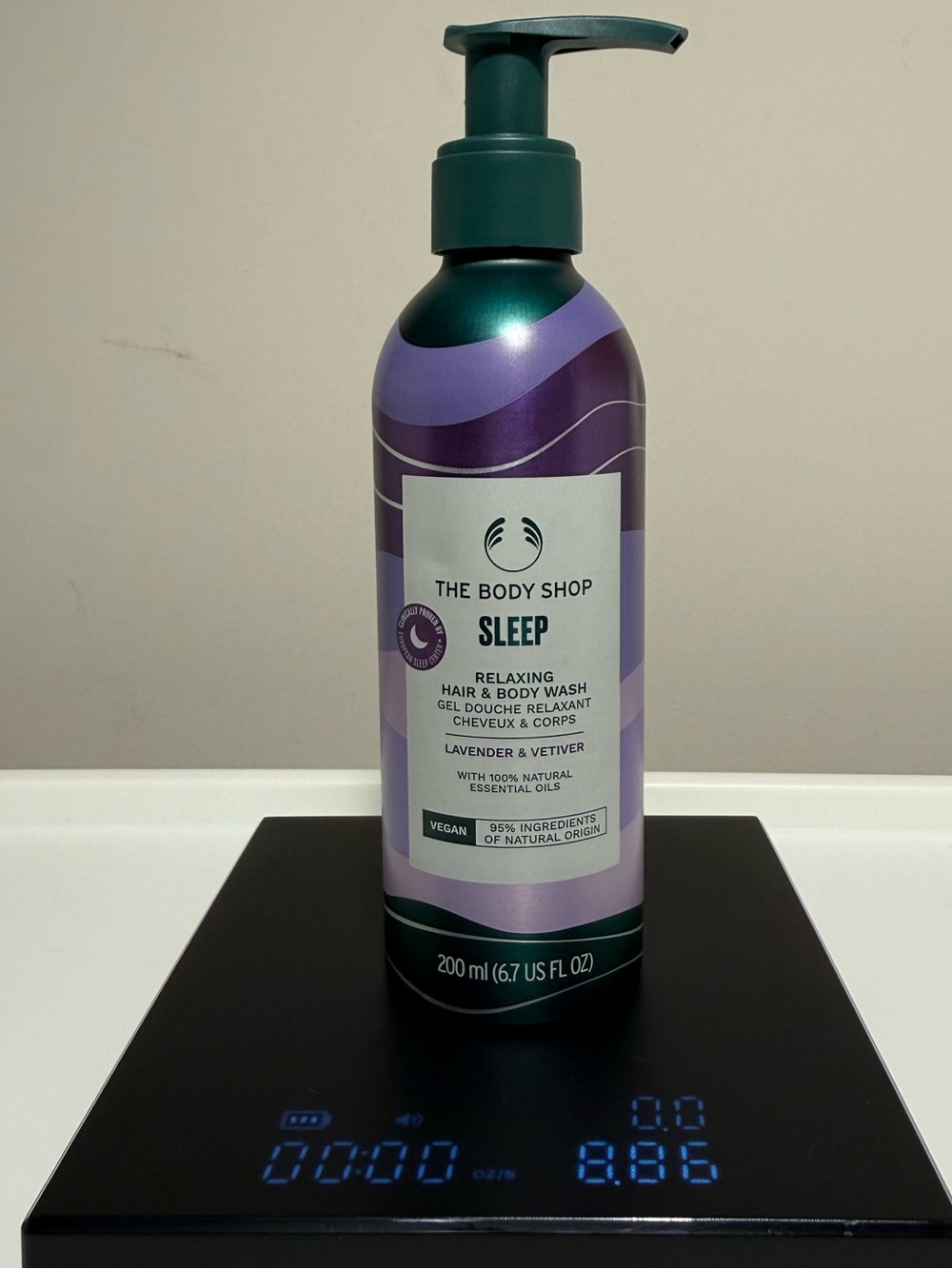 The Body Shop Sleep Relaxing Hair & Body Wash Lavender & Vetiver 6.7 Oz New